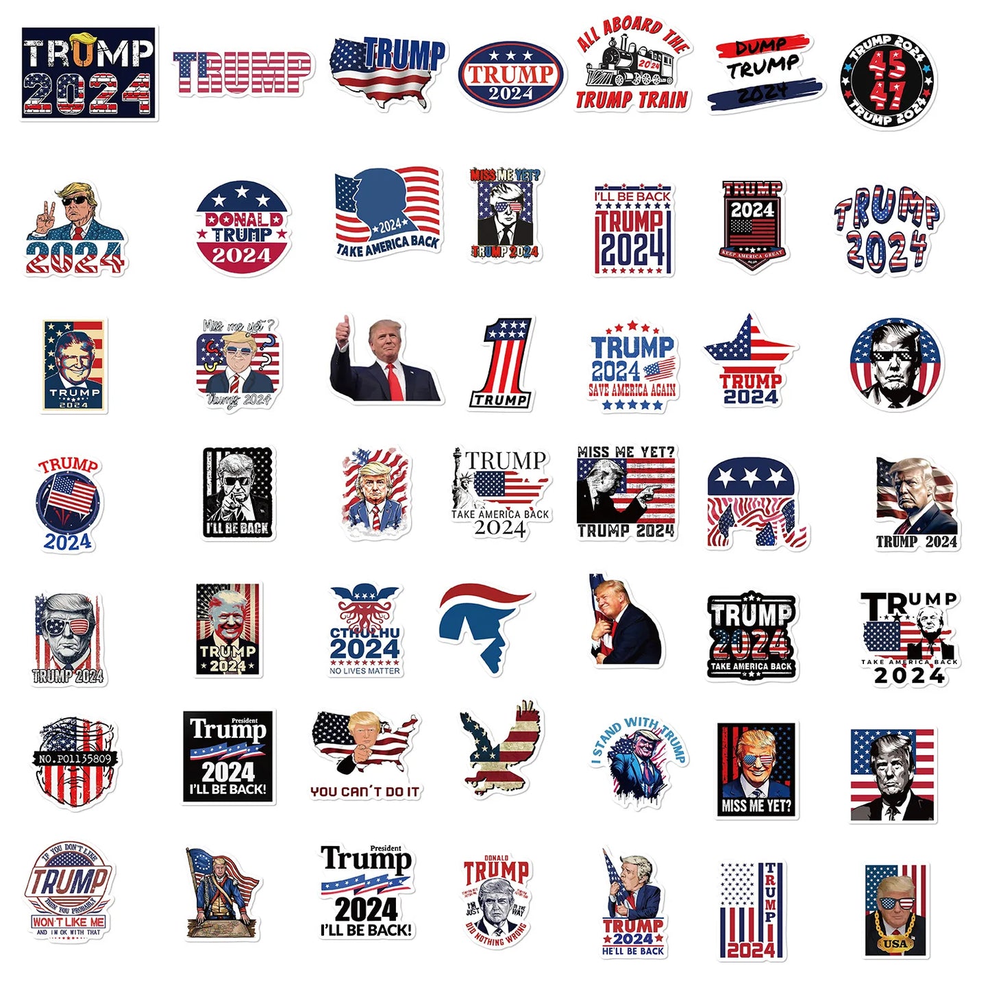 Trump 2024 Sticker Pack: 50 pieces